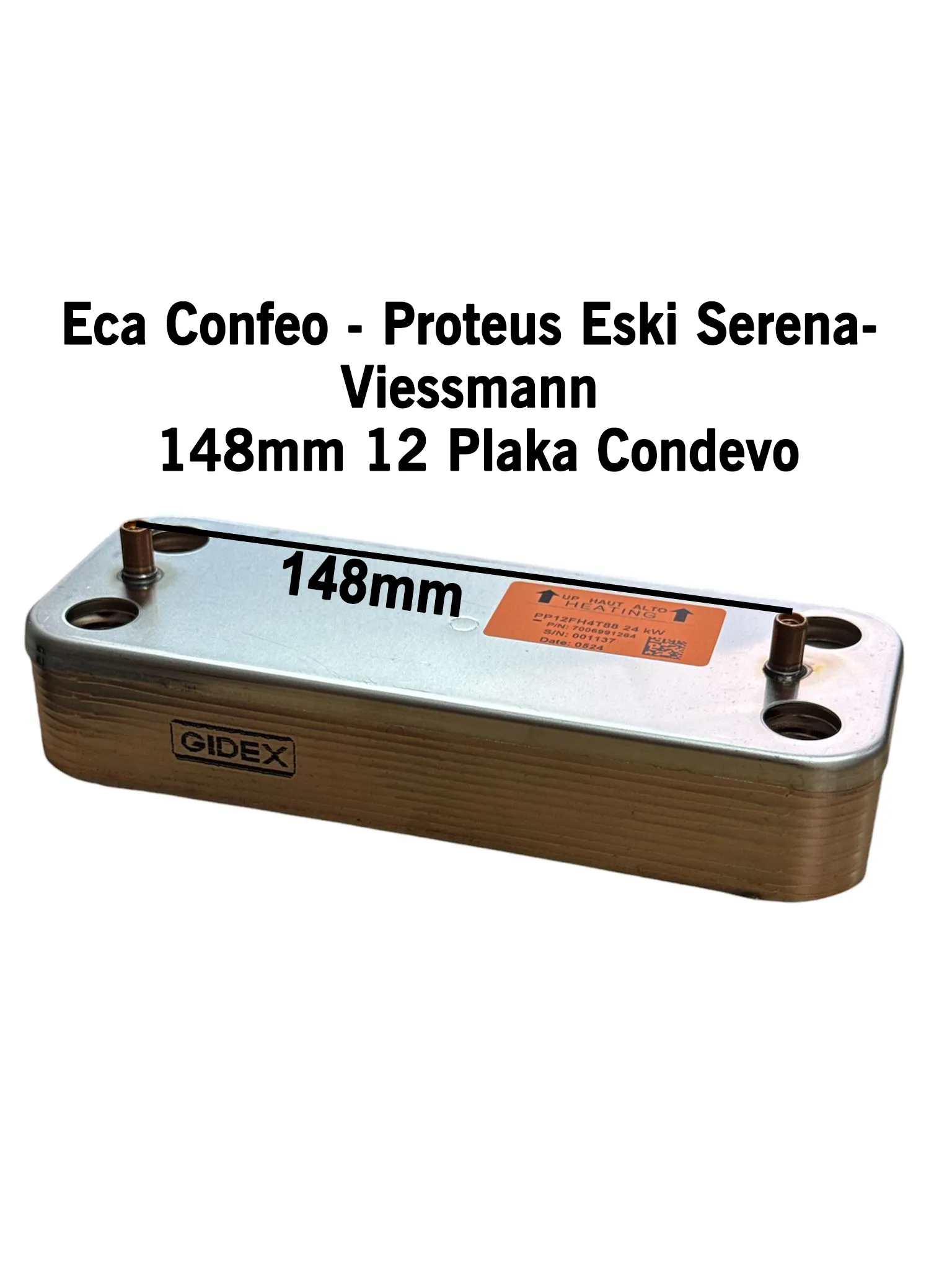 ECA Confeo Proteus Uyumlu Condevo Plaka Eşanjör 12 Plaka 148 mm