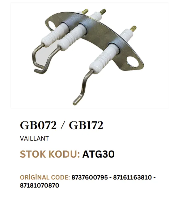 Buderus GB172 GB072 Uyumlu Ateşleme Elektrodu 3 lü Mavi